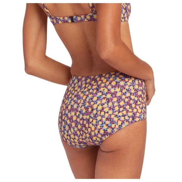 SOLID & STRIPED Ginger Bikini Bottom Size Large Geo.Print Yellow Floral NWT 0100 - Picture 7 of 9